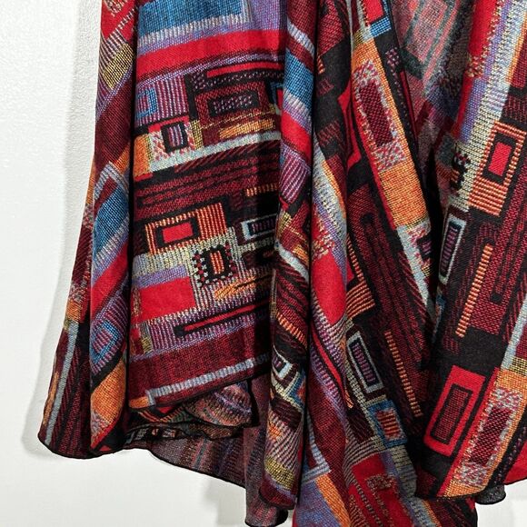 100% Cashmere Wrap Scarf Shawl Colorful Block Print Knit Preppy Classic Warm - Picture 3 of 8